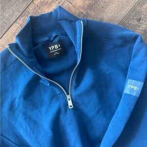 Abercrombie YPB Cropped Quarter Zip Sweatshirt XXS Blue